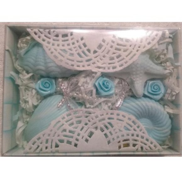 Moroccan Rose Scented Soap Petals - 20 Pieces & Tulip/Shells Soap in Teal Color - Picture 4 of 6